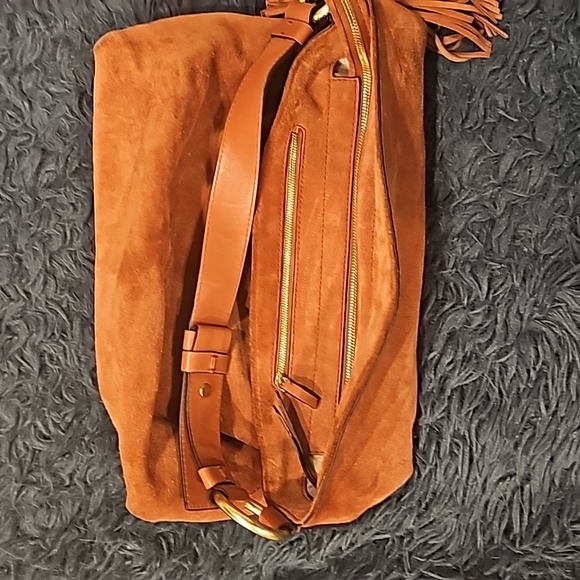 Michael Kors large satchel bag,burnt orange or peach color suede material. - Picture 6 of 6